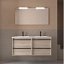 Mueble de baño Attila suspendido 4 cajones doble seno 120 cm natural de Salgar